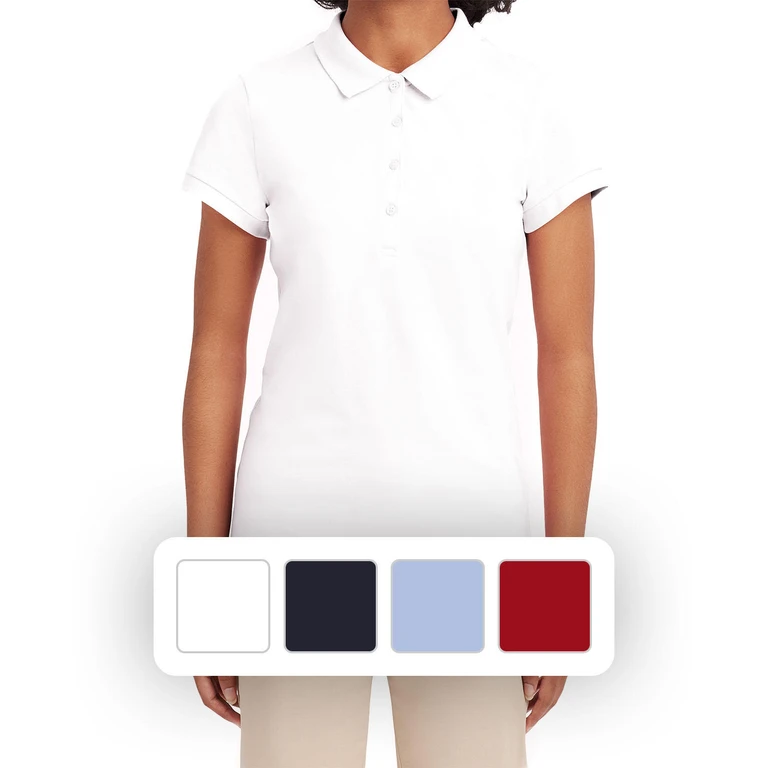 Juniors Uniform Polo White XS:- White, XS