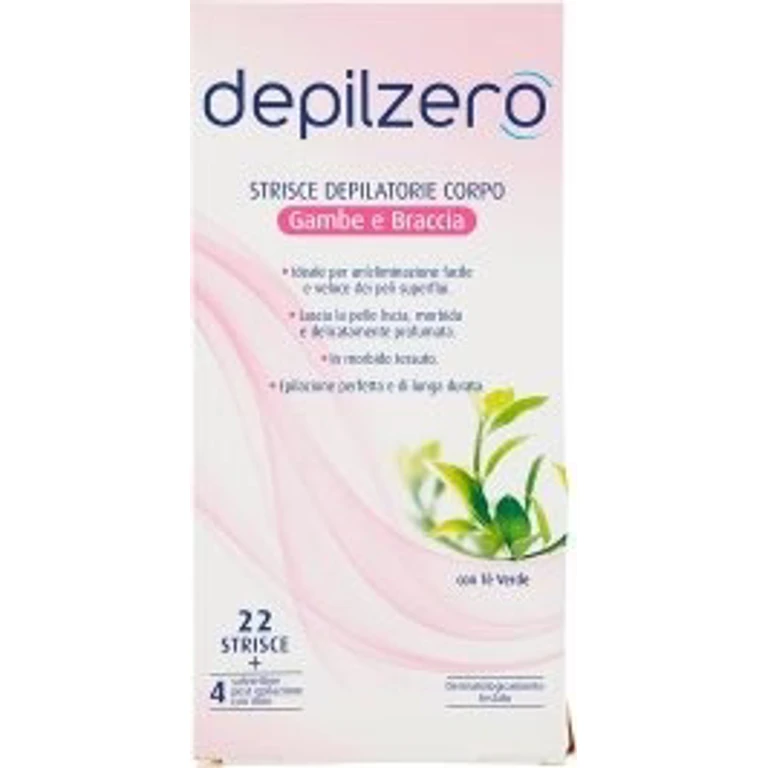Wax Strips Legs And Arms 22 Strips + 4 Post-Depilation Wipes With Aloe