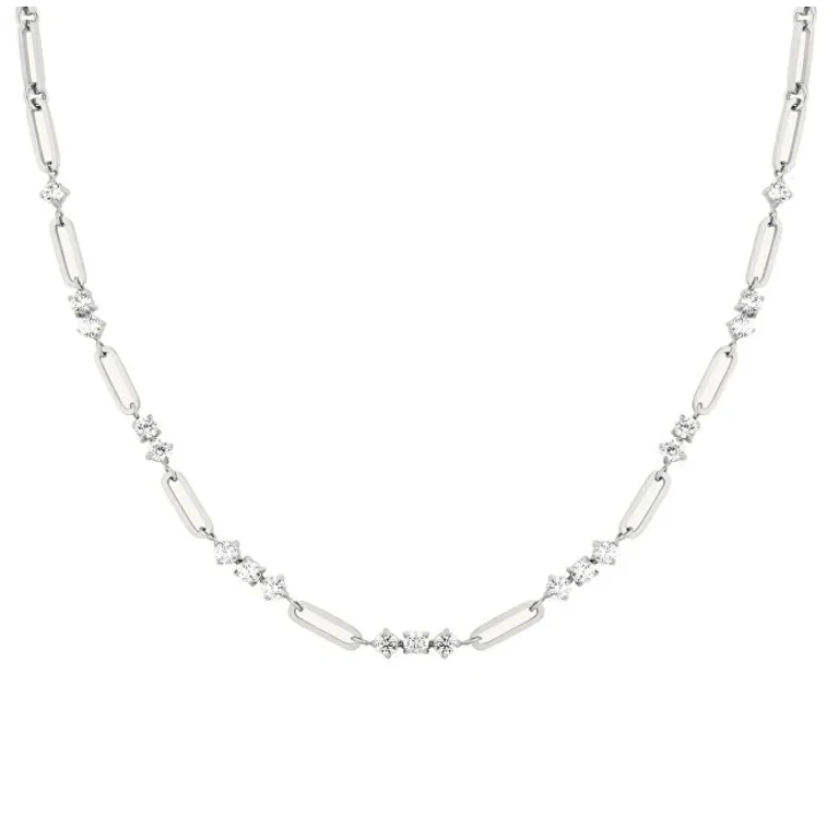 Luxury Steel Necklace with Graduated Crystals Jngcs-J1019