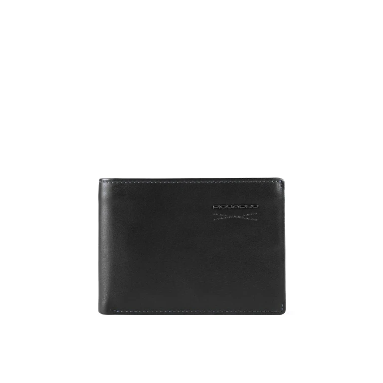 , PU257W110R-N Black Slim Leather Wallet for Men