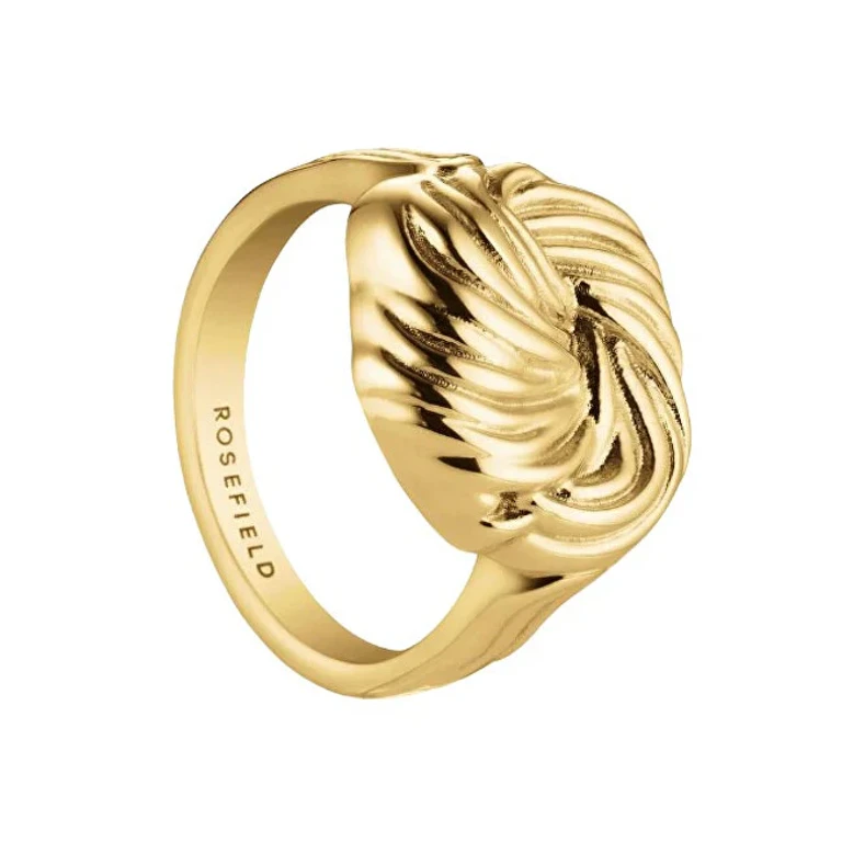 Luxurious Gold-Plated Knot Statement Ring Jrsk - Size: 50 Mm
