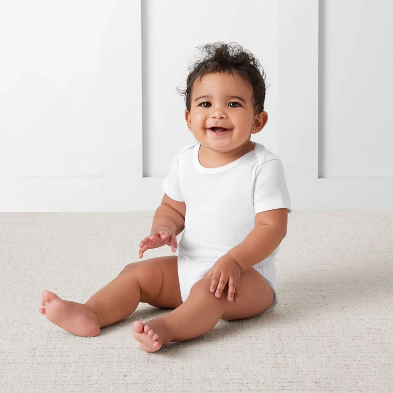Baby 5-Pack Organic Cotton White Bodysuit White 3M:- White, 3M