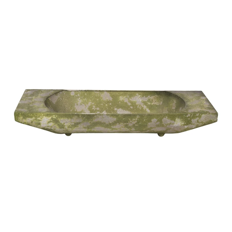 Metal Mossy Dough Bowl for Home Decor Spring Serving Platters Rustic Style