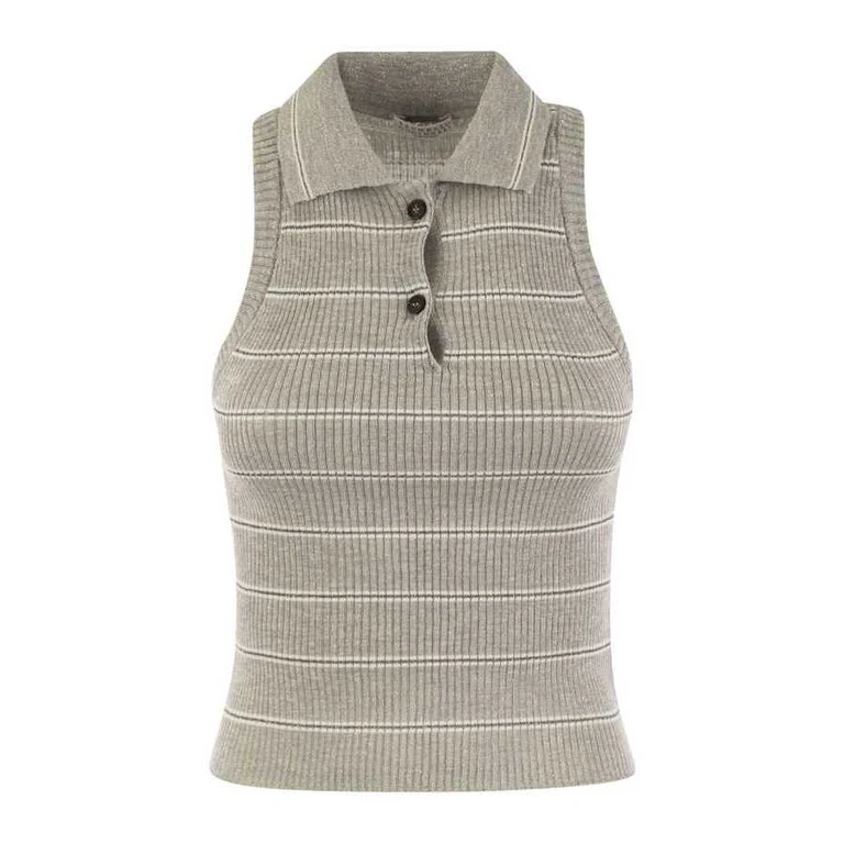 Wolight Grey Ribbed Sleeveless Sweater