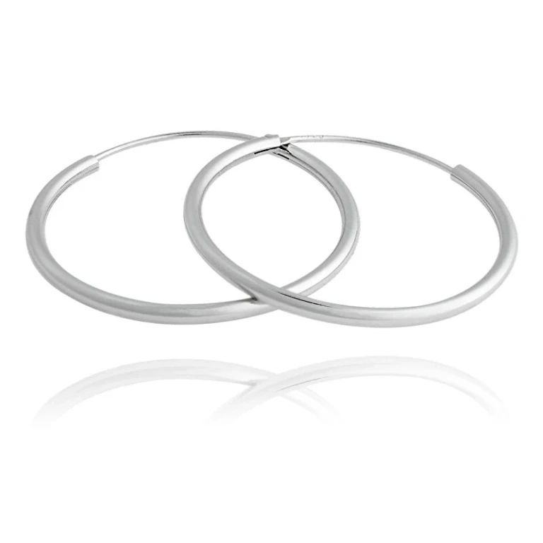Round Silver Earrings Without Tempo Svle0208Xd500 - Diameter: 2 cm