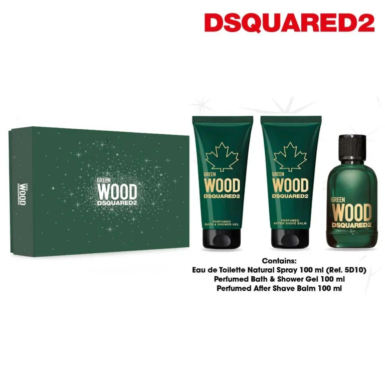 Dsquared2 Green Wood gift set EDT 100 ml, shower gel 100 ml and aftershave balm 100 ml