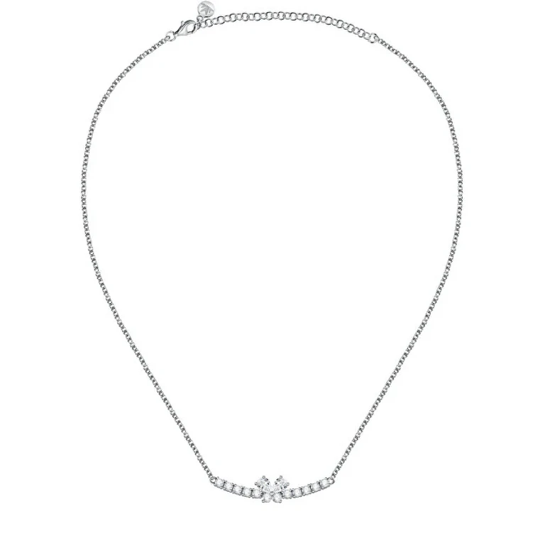 Unique Women's Necklace with Sparkling Clear Zirconia Saqf06
