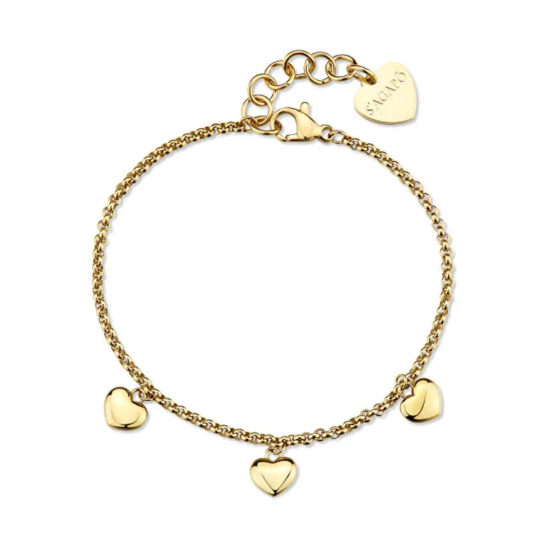 Romantic Bracelet Gold Plated with Hearts Aurora Sar65