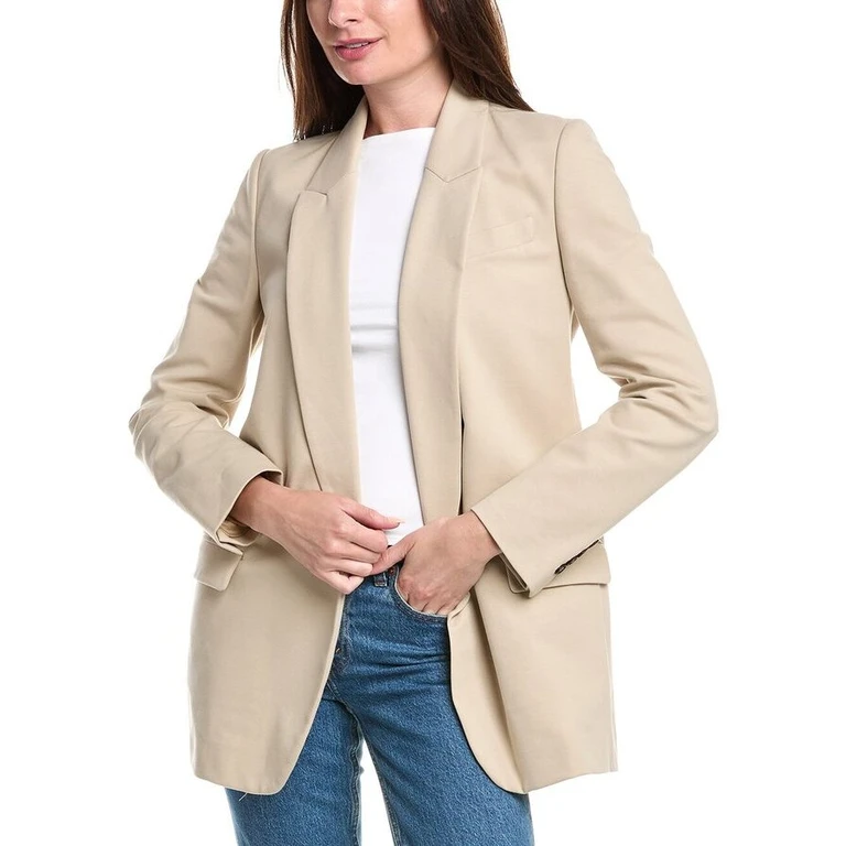 Beige Tailored Deconstructed Blazer