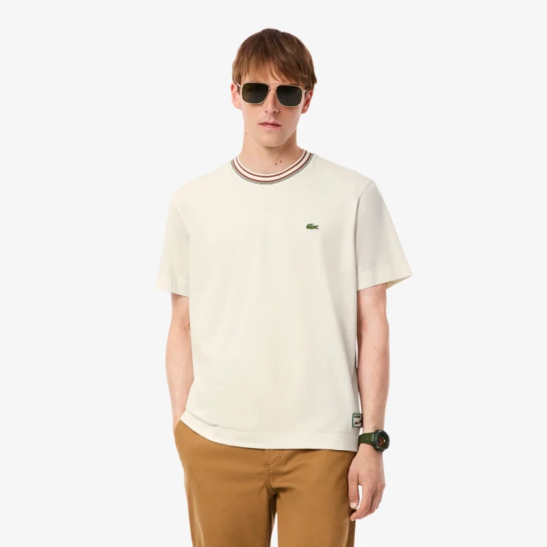 Made in France Stripe Neck Tee - Cream
