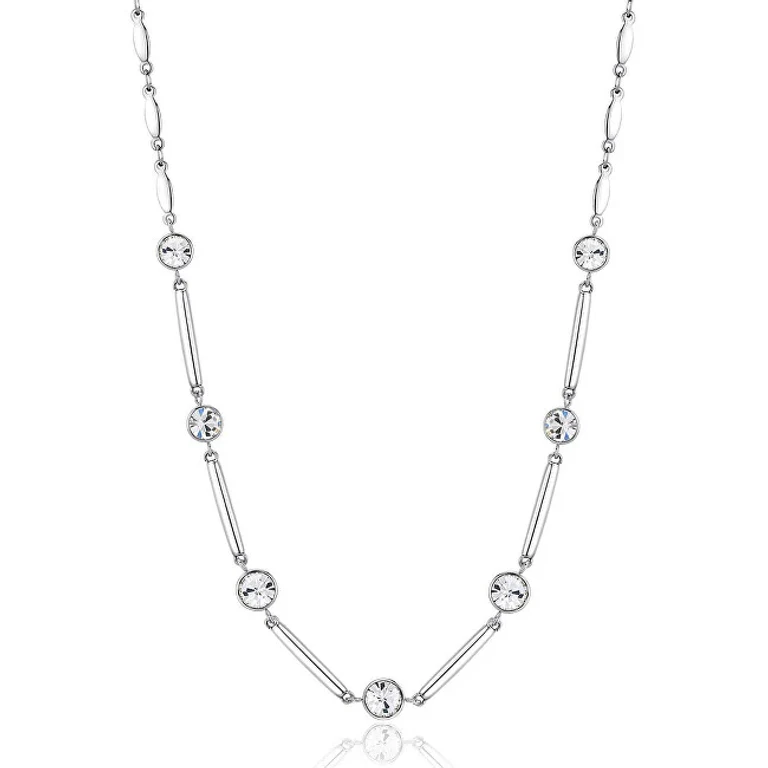 Decent Steel Necklace with Clear Crystals Affinity BFF158