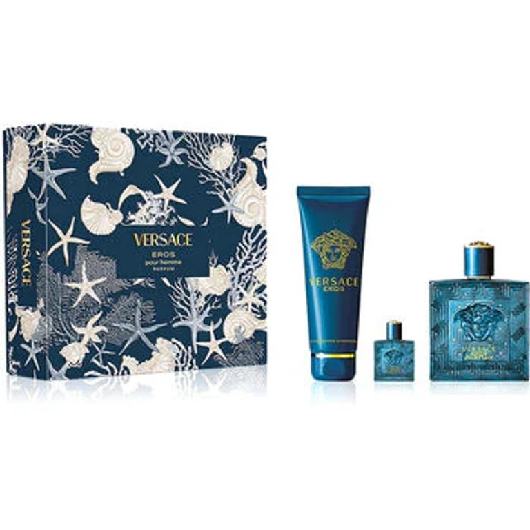 Eros Perfume Gift Set Perfume 100 ml, shower gel 150 ml, and miniature perfume 5 ml