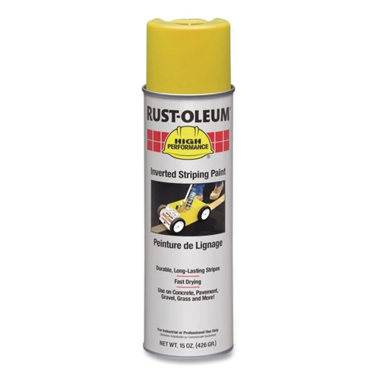 High Performance 2300 System 18 oz. Aerosol Can Inverted Striping Paint - Semi-Gloss Yellow (6/Carton)