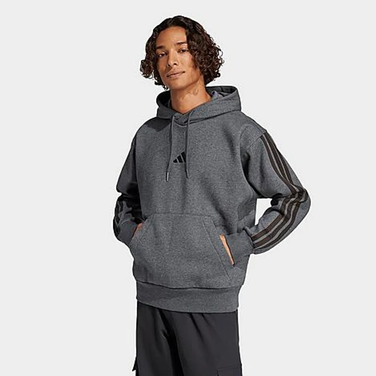 Essentials 3-Stripes Sudadera con capucha de forro polar