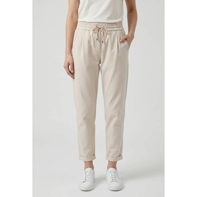 Wolight Beige Relaxed Cotton Trousers
