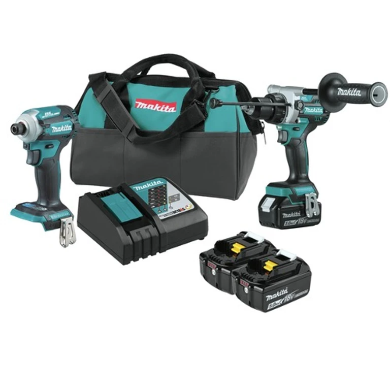 18V LXT Brushless 1/2 in. Cordless Hammer Drill Driver and 4-Speed Impact Driver Combo Kit with 3 Lithium-Ion Batteries Bundle (5 Ah)