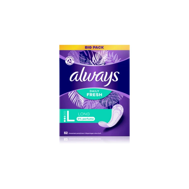 Daily Fresh Long unscented panty liners 52 pcs