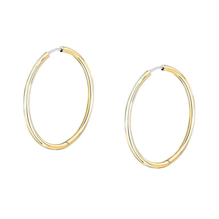 Gold Plated Stainless Steel Hoop Earrings Ø 3.5 cm Creolo Saup26