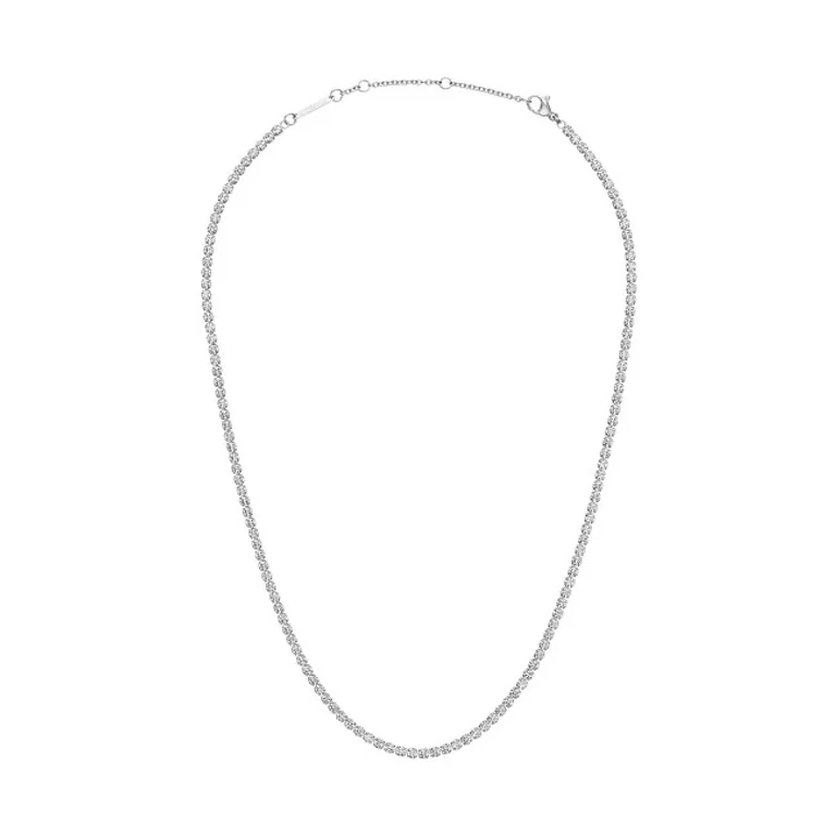 Sparkling Steel Necklace With Classic Tennis Crystals Dw00400389