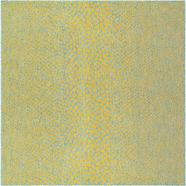 Cape Town Outdoor Rug:- Yellow/Aqua, 9' x 12'