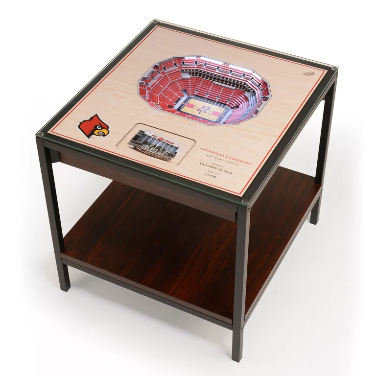 NCAA 25-Layer StadiumViews Lighted End Table - Louisville Cardinals:- Louisville Cardinals