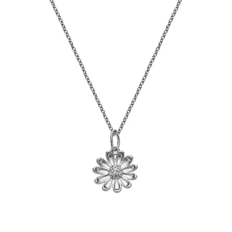 Silver Necklace With Zirconia Thank You Silver Whisper Swp012 (Chain, Pendant)