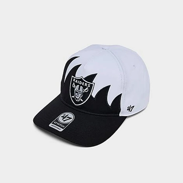 '47 Las Vegas Raiders NFL HITCH Jagged Snapback Hat in White/Black