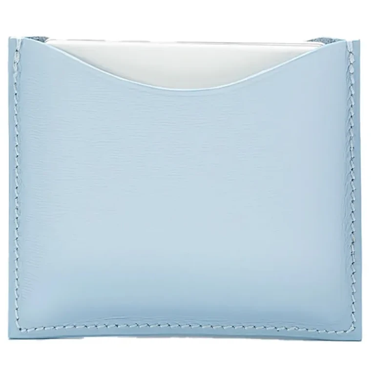 Compact blue leather case La Bouche Rouge