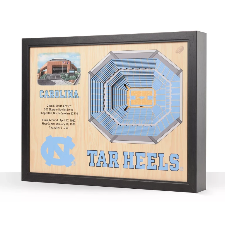 North Carolina Tar Heels 25-Layer Basketball Stadium View 3D Wall Art