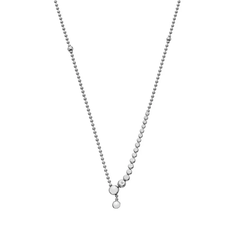 Silver Necklace with Diamond Linked Dn217