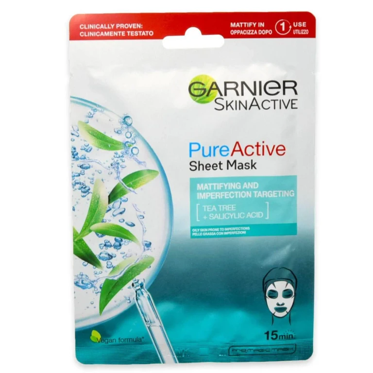 Skin Active Sheet Mask Pure Mattifying Tea Tree