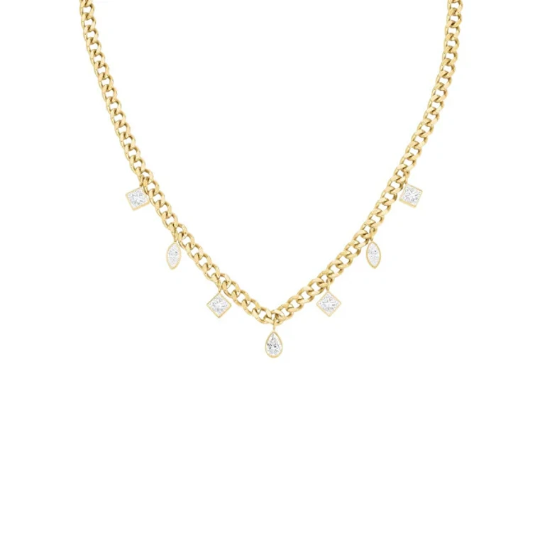 Gold-Plated Steel Necklace with Pendants Jnmcg-J1178