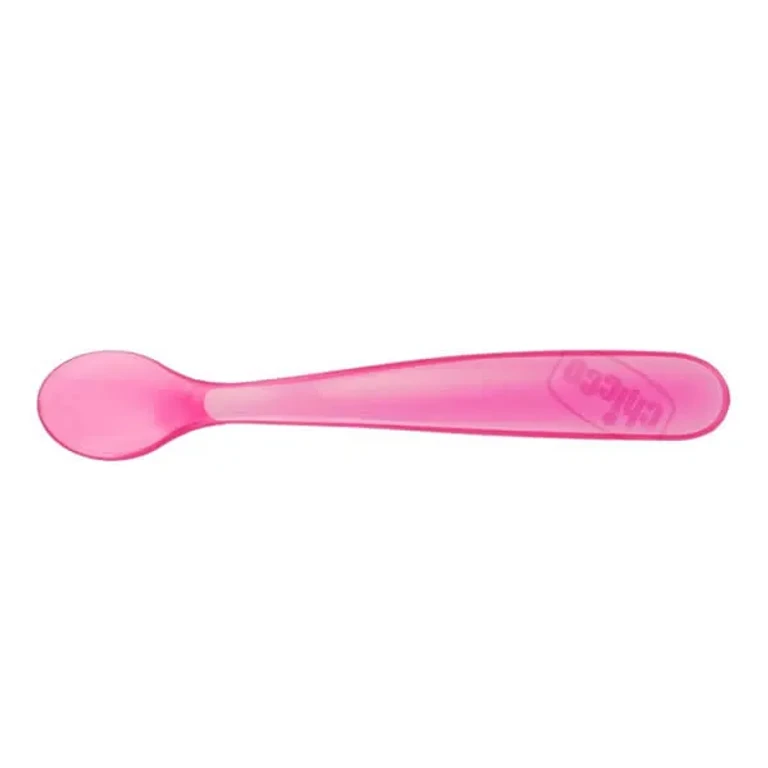 Silicone spoon Chicco Duplo Soft Pink 6m+ 2 units