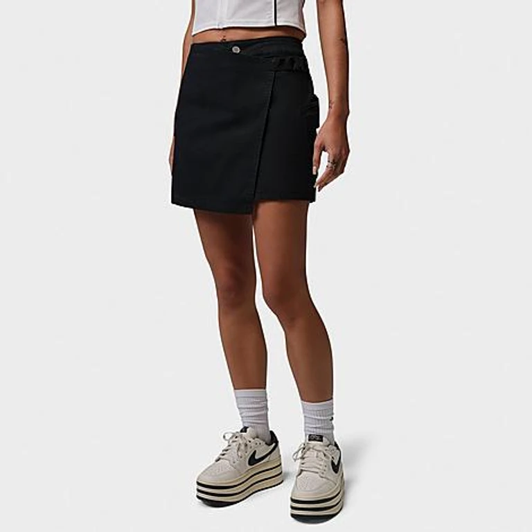 Flight Cargo Wrap Skirt in Black