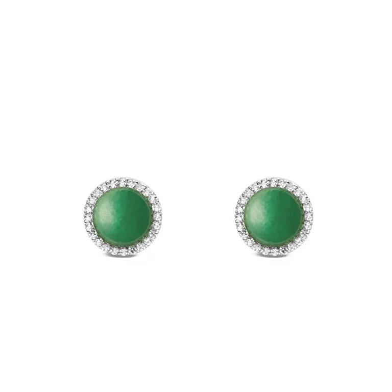 Dazzling Jadeite and Crystal Stud Earrings Audrey DW00401418