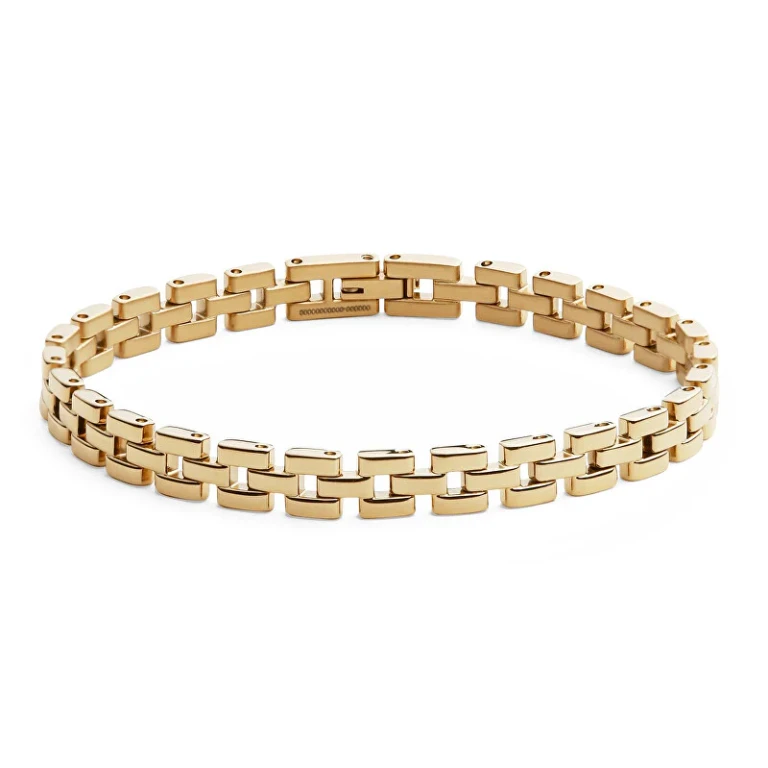 Fashion 3-Link Gold Steel Bracelet DW0040098 - Length: 18.5 cm