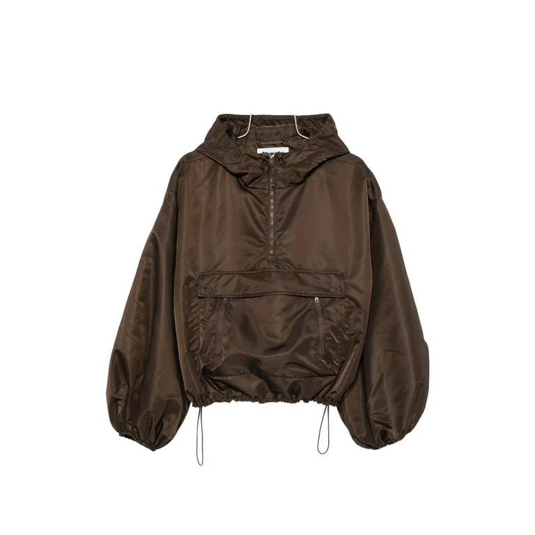 Hooded Balloon-sleeve Jacket