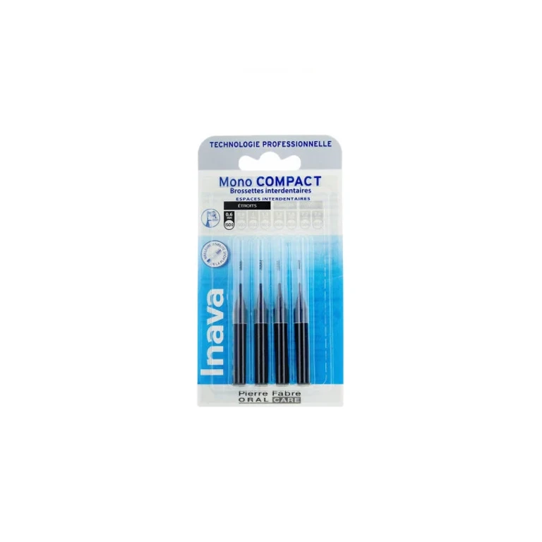 Mono Compact Narrow Interdental Brushes 0.6mm Black x4