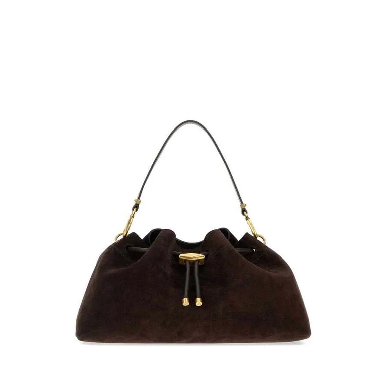 Brown Suede Bon Bucket Bag Coffeegold Borse A Mano
