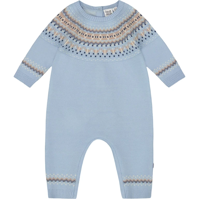 Knitted Jacquard Romper - Baby Boy