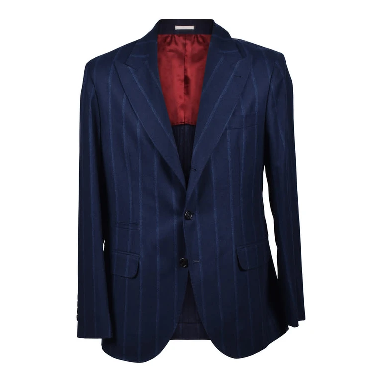 Blue Cashmere Blend Striped Suit