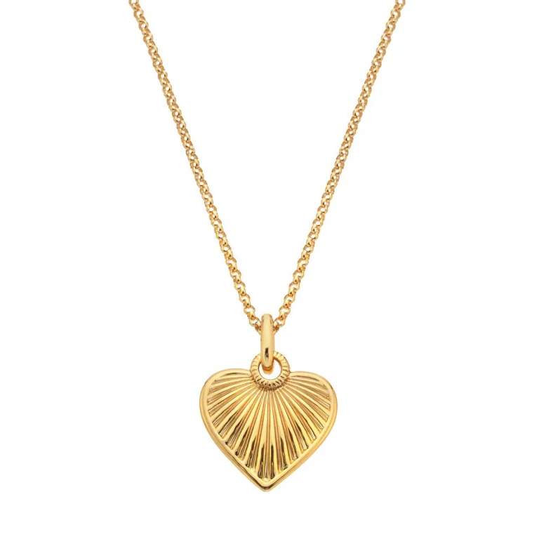 Necklace With Diamond Heart Gold Plated Jac Jossa Hope Dp1019 (Chain, Pendant)