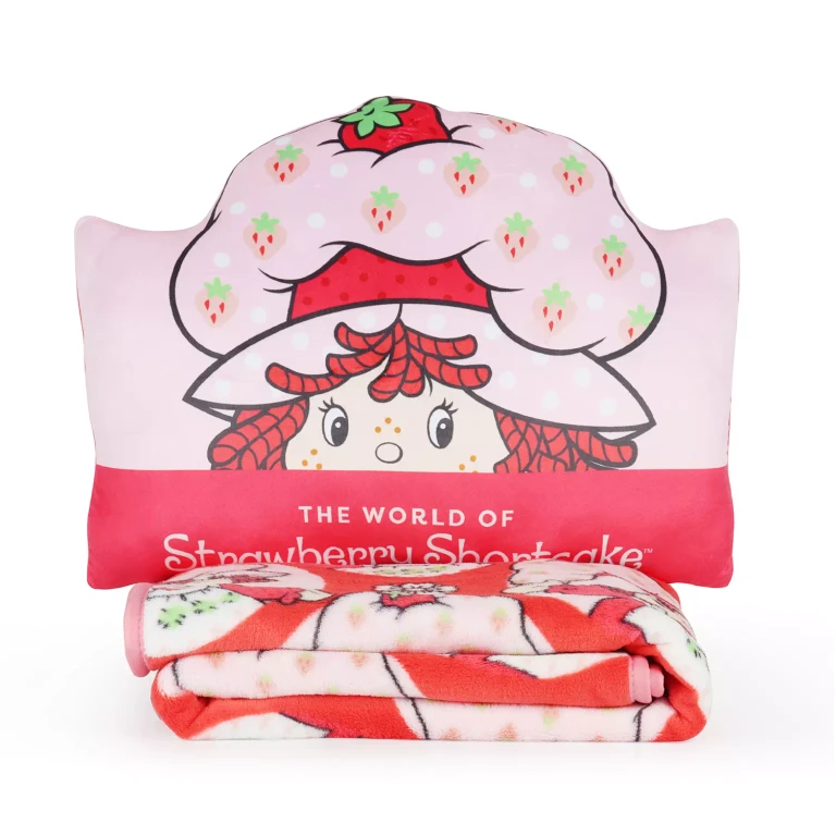 Hello Kitty 2 Piece Character Pillow and Throw Set:- Strawberry Shortcake