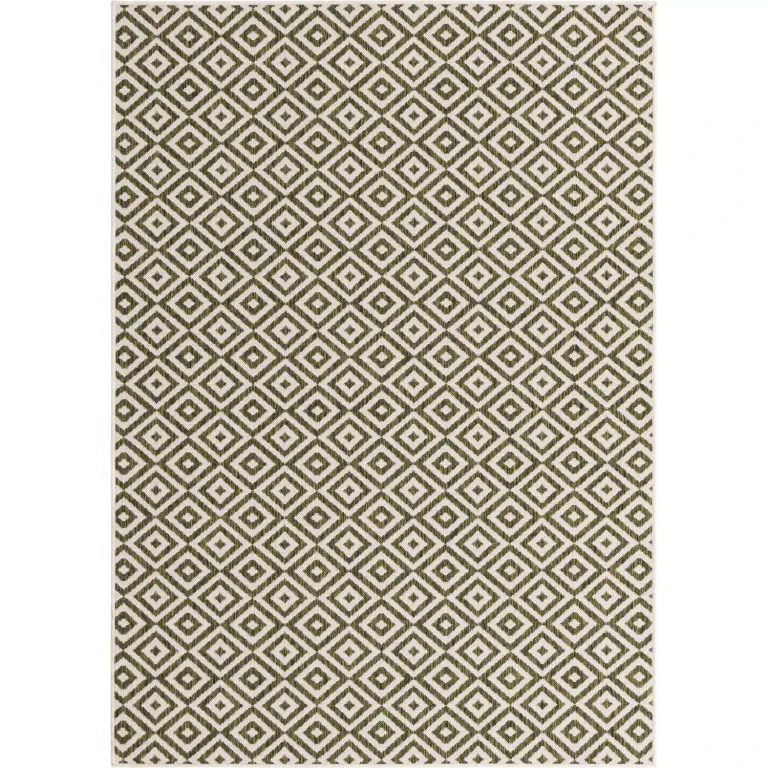 Costa Rica Outdoor Rug:- Green, 5'3' x 8'