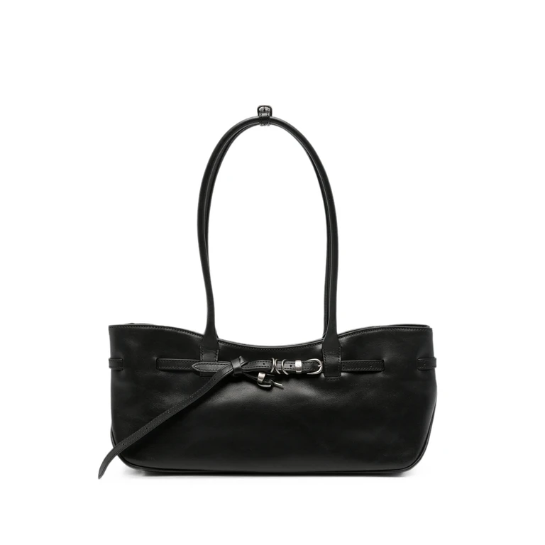 Buckle-detail Leather Shoulder Bag