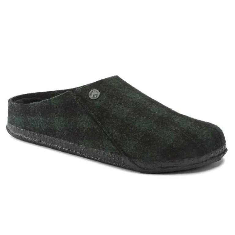 Zermatt Shearling Wool Felt Plaid Teal Green