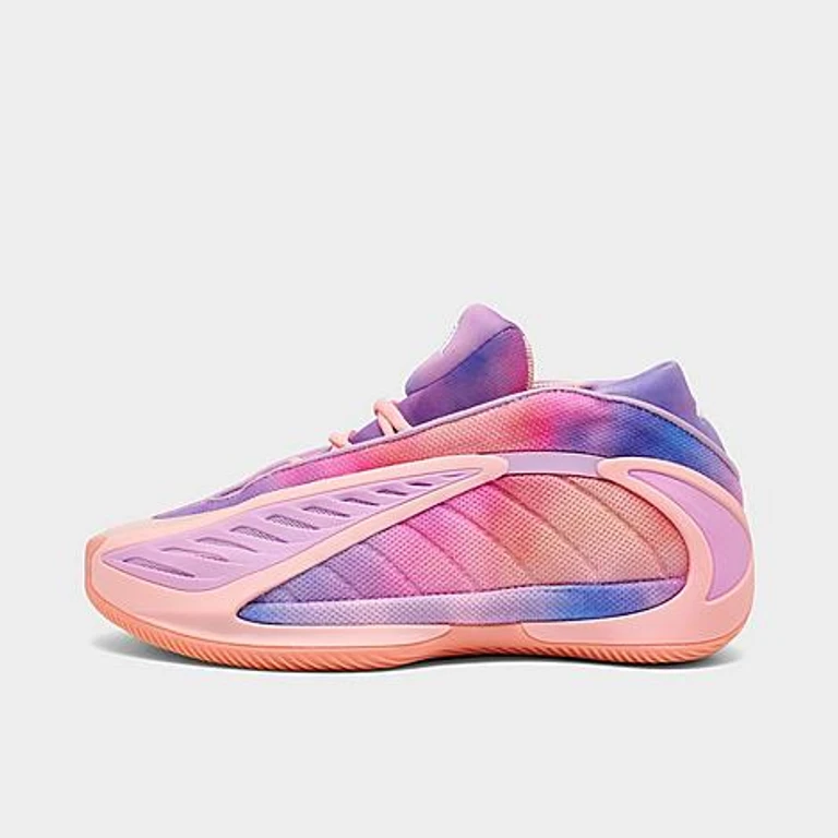 Big Kids Anthony Edwards 2 Low Basketball Shoes in Haze Coral/Bliss Lilac/Zero Metallic Size: 3.5