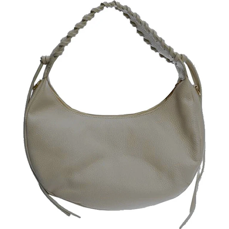 Women's Handbag in Colored Beige Leather