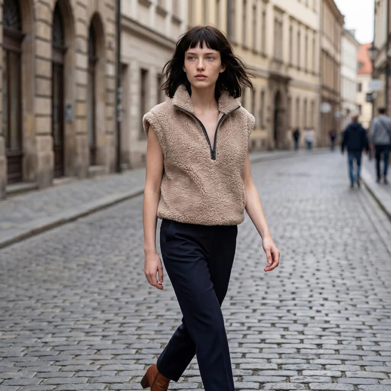Brown Cashmere Zip-Up Vest