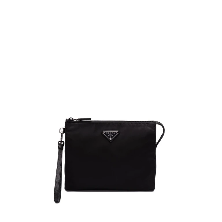 Re-Nylon And Saffiano Pouch